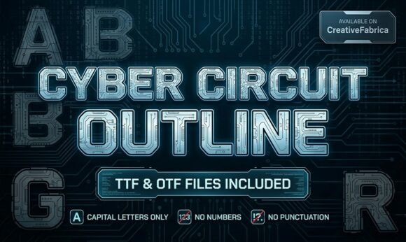 Cyber Circuit Outline: A Futuristic Display Font That Elevates Real Branding