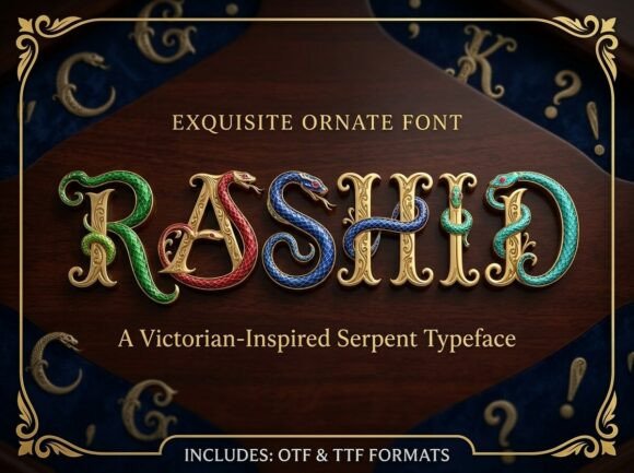 Rashid: A Victorian Serpent Typeface for Bold Digital Branding