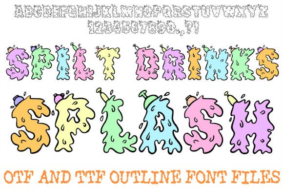 Spilt Drinks Splash: A Playful Display Typeface for Lighthearted Editorial Moments